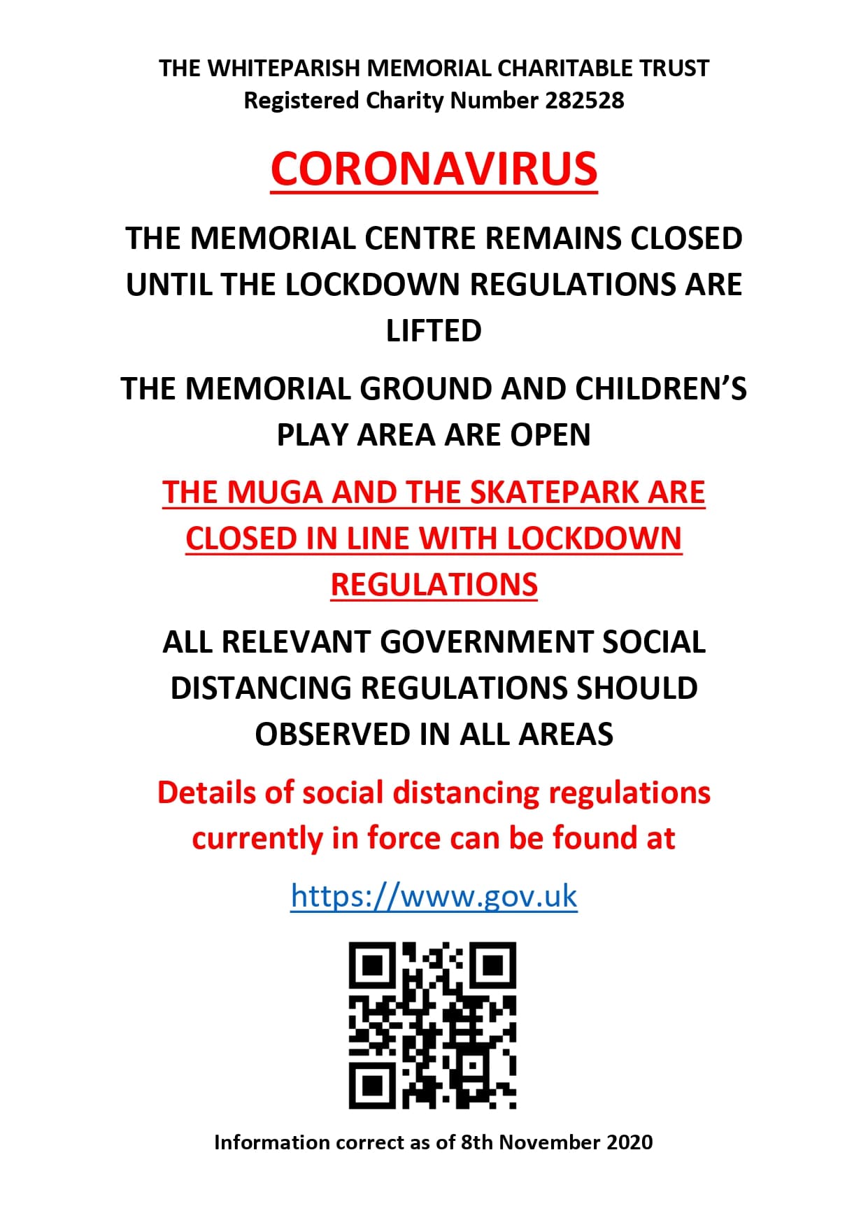 Notice update - click to download pdf version