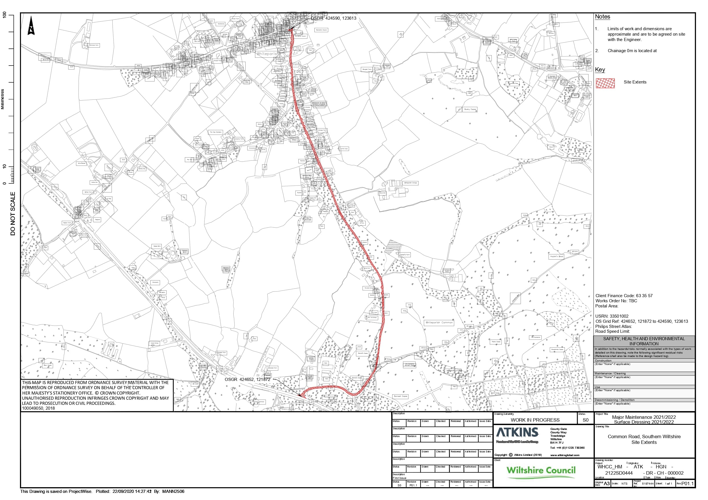 map of roadworks - click to download pdf